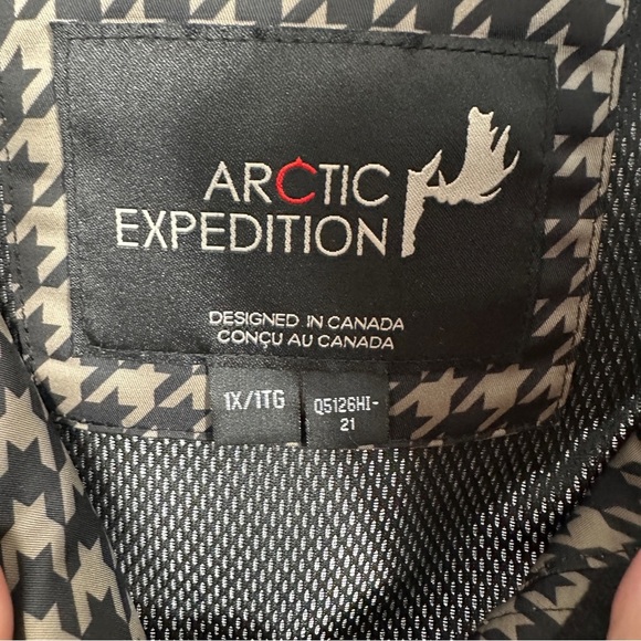 NEW Arctic Expedition houndstooth parka winter coat, size 1X, Hydradown, warm - Picture 4 of 16